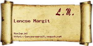 Lencse Margit névjegykártya